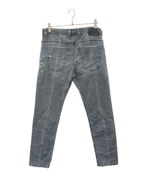 DIESEL（ディーゼル）DIESEL (ディーゼル) ダメージ加工デニムパンツ ブラック サイズ:W32 L32の古着・服飾アイテム