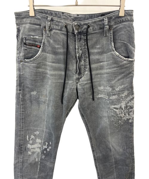 DIESEL（ディーゼル）DIESEL (ディーゼル) ダメージ加工デニムパンツ ブラック サイズ:W32 L32の古着・服飾アイテム