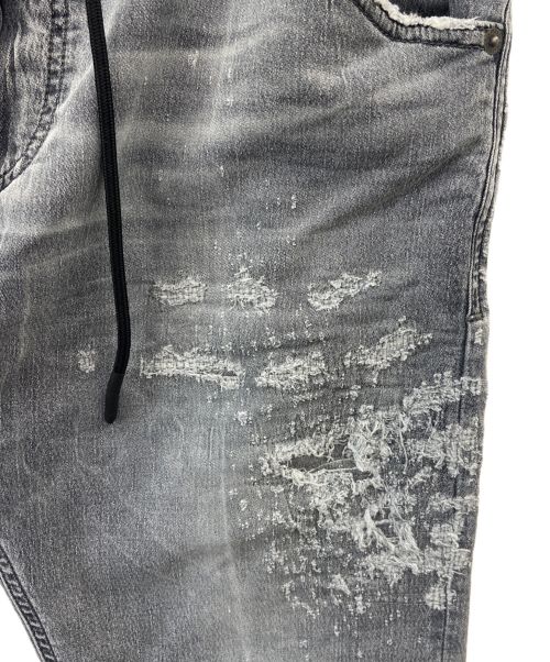 DIESEL（ディーゼル）DIESEL (ディーゼル) ダメージ加工デニムパンツ ブラック サイズ:W32 L32の古着・服飾アイテム