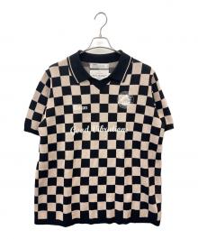 DAIRIKU（ダイリク）の古着「ニットポロシャツ」｜ブラック×ベージュ