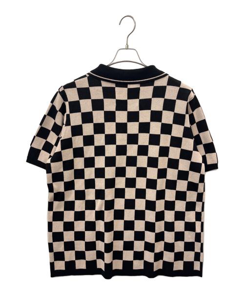DAIRIKU（ダイリク）DAIRIKU (ダイリク) ニットポロシャツ ブラック×ベージュ サイズ:Lの古着・服飾アイテム