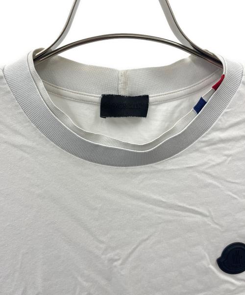 MONCLER（モンクレール）MONCLER (モンクレール) モックネックロゴカットソー ホワイト サイズ:Lの古着・服飾アイテム