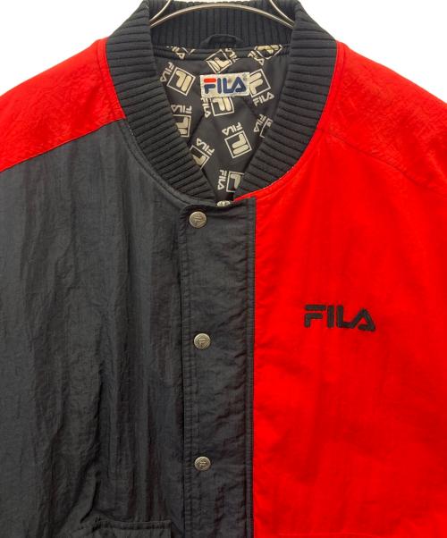 FILA（フィラ）FILA (フィラ) FILA  中綿ブルゾン レッド×ブラック サイズ:記載なしの古着・服飾アイテム