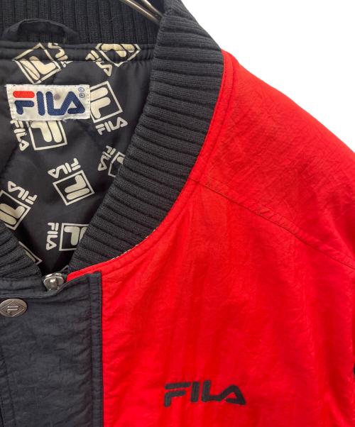FILA（フィラ）FILA (フィラ) FILA  中綿ブルゾン レッド×ブラック サイズ:記載なしの古着・服飾アイテム