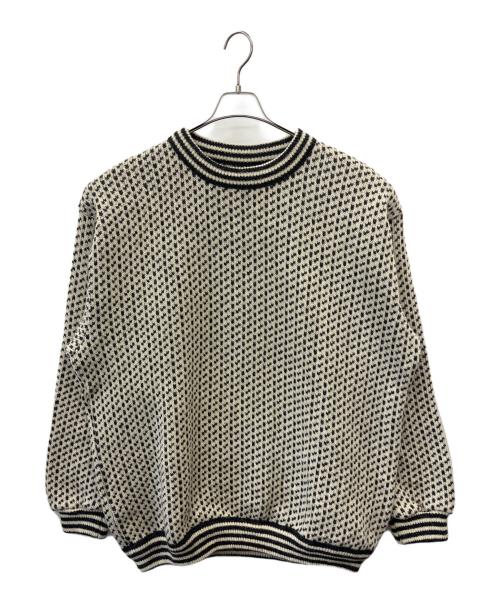 L.L.Bean（エルエルビーン）L.L.Bean (エルエルビーン) 70-80sバーズアイニット ベージュ×ブラック サイズ:XXｰLARGEの古着・服飾アイテム