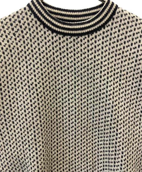 L.L.Bean（エルエルビーン）L.L.Bean (エルエルビーン) 70-80sバーズアイニット ベージュ×ブラック サイズ:XXｰLARGEの古着・服飾アイテム