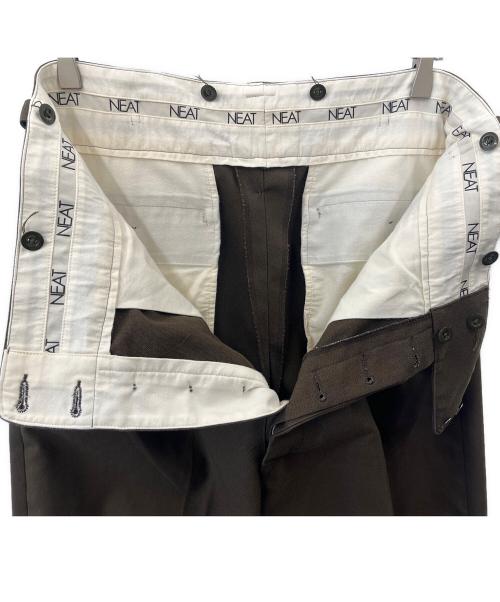 NEAT（ニート）NEAT (ニート) NEAT　ベルトレス　モールスキン　トラウザーズ　パンツ ブラウン サイズ:Lの古着・服飾アイテム