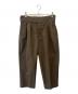 NEAT（ニート）の古着「NEAT　ベルトレス　モールスキン　トラウザーズ　パンツ」｜ブラウン