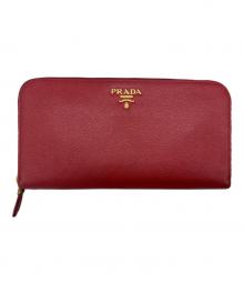 PRADA（プラダ）の古着「PRADA　サフィアーノ　長財布」｜レッド