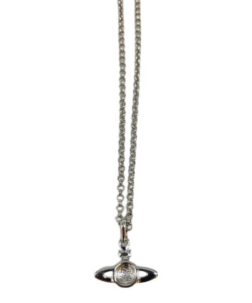 Vivienne Westwood（ヴィヴィアンウエストウッド）Vivienne Westwood (ヴィヴィアンウエストウッド) オーブプレートネックレス マルチカラーラインストーン シルバーの古着・服飾アイテム