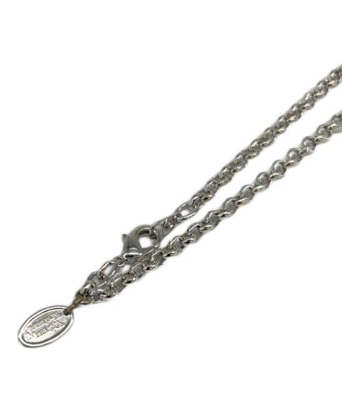 Vivienne Westwood（ヴィヴィアンウエストウッド）Vivienne Westwood (ヴィヴィアンウエストウッド) オーブプレートネックレス マルチカラーラインストーン シルバーの古着・服飾アイテム