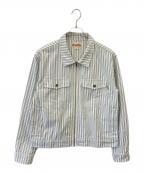 stussyステューシー）の古着「ワークジャケット」｜ホワイト×ブルー