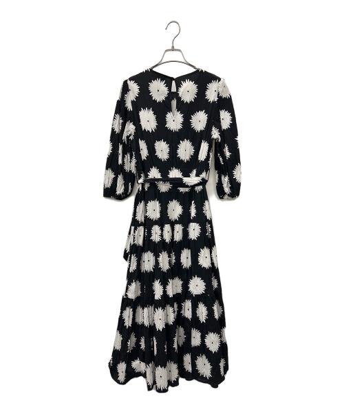 Kate Spade（ケイトスペード）Kate Spade (ケイトスペード) 総柄ワンピース ブラック×ホワイト サイズ:sの古着・服飾アイテム