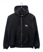 stussyステューシー）の古着「ジップアップスウェット」｜ブラック