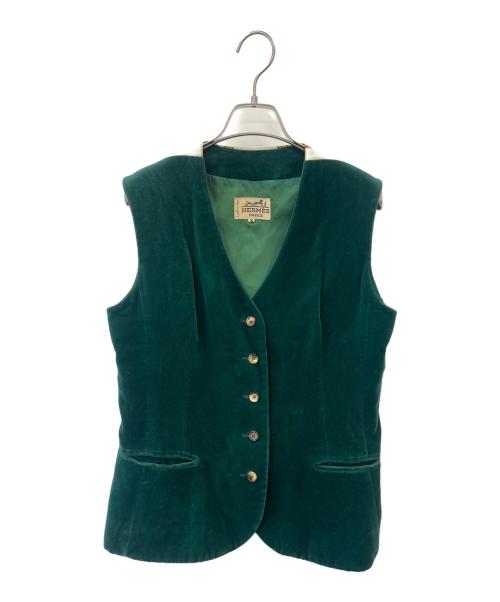 HERMES（エルメス）HERMES (エルメス) シルクベスト グリーン サイズ:38の古着・服飾アイテム