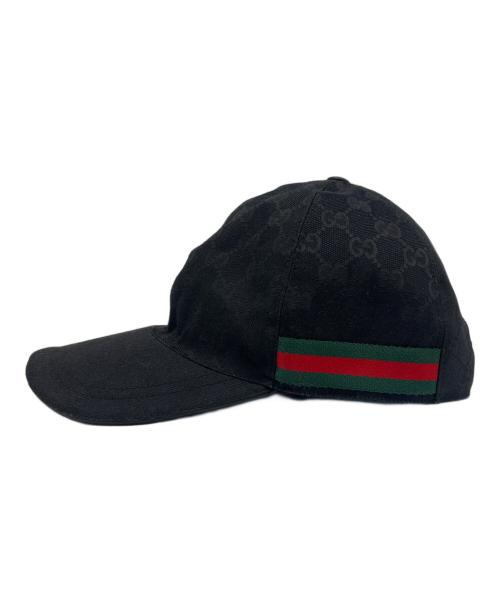 GUCCI（グッチ）GUCCI (グッチ) GUCCI GGキャンバス　キャップ ブラックの古着・服飾アイテム