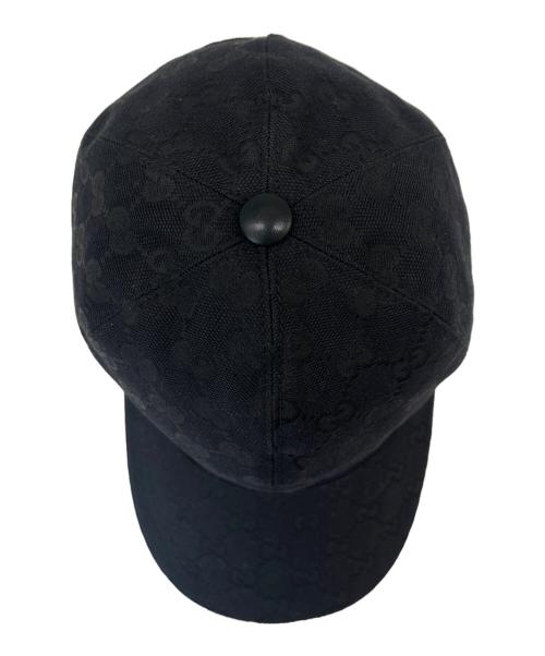 GUCCI（グッチ）GUCCI (グッチ) GUCCI GGキャンバス　キャップ ブラックの古着・服飾アイテム