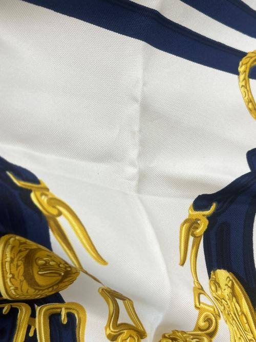 HERMES（エルメス）HERMES (エルメス) スカーフ ネイビーの古着・服飾アイテム