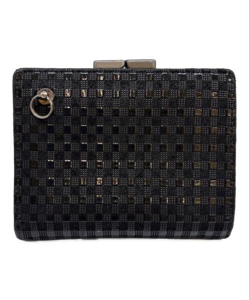 印傳屋（インデンヤ）印傳屋 (インデンヤ) JAM HOME MADE (ジャムホームメイド) 印傳屋　JAM HOME MADE 2つ折り財布 ブラックの古着・服飾アイテム