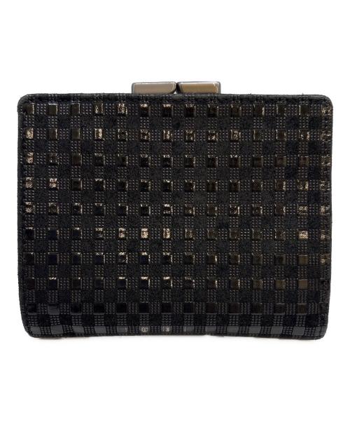 印傳屋（インデンヤ）印傳屋 (インデンヤ) JAM HOME MADE (ジャムホームメイド) 印傳屋　JAM HOME MADE 2つ折り財布 ブラックの古着・服飾アイテム