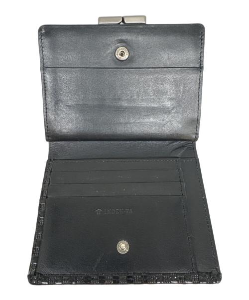 印傳屋（インデンヤ）印傳屋 (インデンヤ) JAM HOME MADE (ジャムホームメイド) 印傳屋　JAM HOME MADE 2つ折り財布 ブラックの古着・服飾アイテム