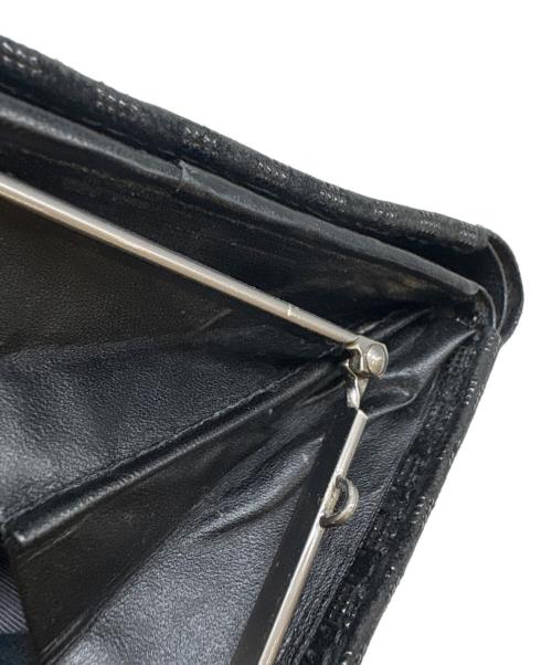 印傳屋（インデンヤ）印傳屋 (インデンヤ) JAM HOME MADE (ジャムホームメイド) 印傳屋　JAM HOME MADE 2つ折り財布 ブラックの古着・服飾アイテム