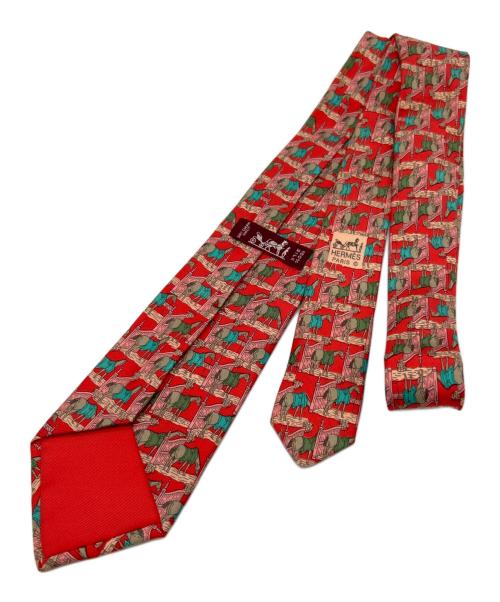 HERMES（エルメス）HERMES (エルメス) ネクタイ レッド サイズ:-の古着・服飾アイテム