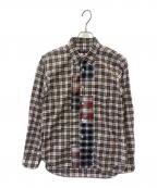 COMME des GARCONS HOMME DEUXコムデギャルソン オム ドゥ）の古着「COMME des GARCONS HOMME DEUX　DM-B042　チェックシャツ」｜ベージュ