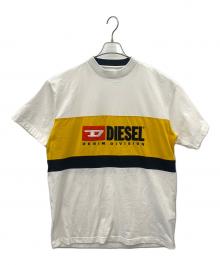 DIESEL（ディーゼル）の古着「DIESEL　T-STREAP-DIVISION　カットソー」｜ホワイト×イエロー
