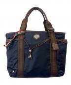 Orobiancoオロビアンコ）の古着「トートバッグ」｜ネイビー×ブラウン