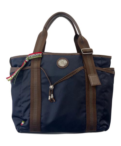 Orobianco（オロビアンコ）Orobianco (オロビアンコ) トートバッグ ネイビー×ブラウンの古着・服飾アイテム
