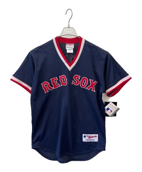 Majestic（マジェスティック）Majestic (マジェスティック) ベースボールシャツ ネイビー×レッド サイズ:Mの古着・服飾アイテム