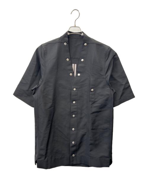 RICK OWENS（リックオウエンス）RICK OWENS (リックオウエンス) スナップボタン半袖シャツ ブラック サイズ:SIZE 46の古着・服飾アイテム