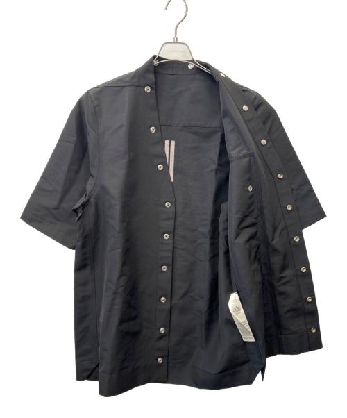 RICK OWENS（リックオウエンス）RICK OWENS (リックオウエンス) スナップボタン半袖シャツ ブラック サイズ:SIZE 46の古着・服飾アイテム