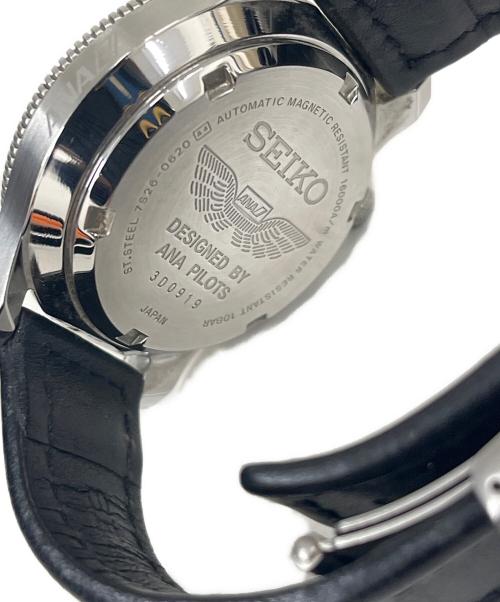 SEIKO（セイコー）SEIKO (セイコー) ANA (アナ) SEIKO×ANA 耐磁パイロットウォッチ　自動巻き ブラックの古着・服飾アイテム