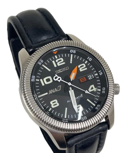 SEIKO（セイコー）SEIKO (セイコー) ANA (アナ) SEIKO×ANA 耐磁パイロットウォッチ　自動巻き ブラックの古着・服飾アイテム