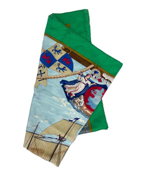 HERMES（エルメス）HERMES (エルメス) シルクスカーフ グリーンの古着・服飾アイテム