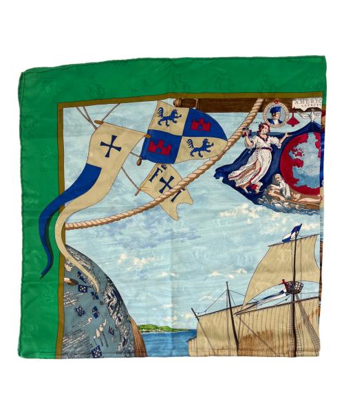 HERMES（エルメス）HERMES (エルメス) シルクスカーフ グリーンの古着・服飾アイテム