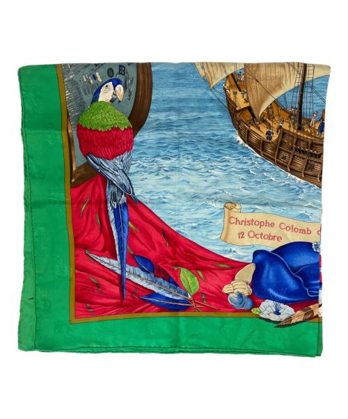 HERMES（エルメス）HERMES (エルメス) シルクスカーフ グリーンの古着・服飾アイテム