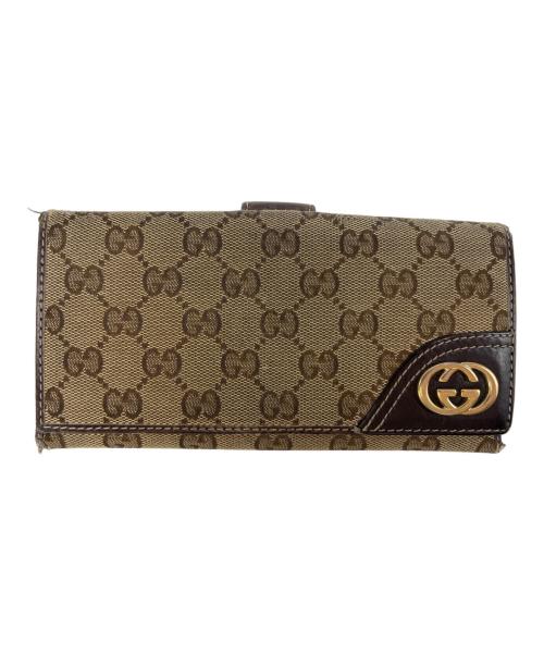 GUCCI（グッチ）GUCCI (グッチ) GUCCI　GG　181598　長財布 ベージュの古着・服飾アイテム