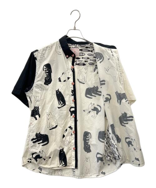 KAWATANI SHIRT（カワタニシャツ）KAWATANI SHIRT (カワタニシャツ) KAWATANI SHIRT　ボタンダウンシャツ ホワイト×ブラック サイズ:Ｌの古着・服飾アイテム
