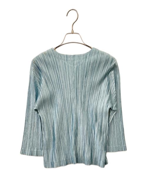PLEATS PLEASE（プリーツプリーズ）PLEATS PLEASE (プリーツプリーズ) プリーツカーディガン スカイブルー サイズ:サイズ3の古着・服飾アイテム