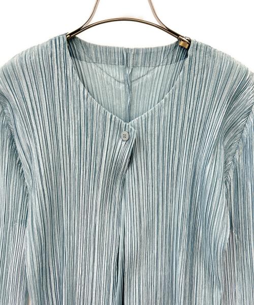 PLEATS PLEASE（プリーツプリーズ）PLEATS PLEASE (プリーツプリーズ) プリーツカーディガン スカイブルー サイズ:サイズ3の古着・服飾アイテム
