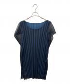 PLEATS PLEASEプリーツプリーズ）の古着「プリーツチュニック」｜ネイビー