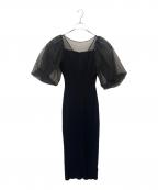 Snidelスナイデル）の古着「チュールドッキングニットワンピ」｜ブラック