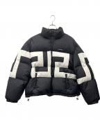 VERSACEヴェルサーチェ）の古着「VERSACE　グレカ　ダウンジャケット」｜ブラック×ホワイト