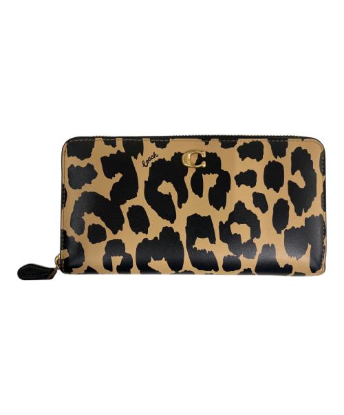 COACH（コーチ）COACH (コーチ) COACH　CM526　レオパード プリント　長財布 ベージュ×ブラウンの古着・服飾アイテム