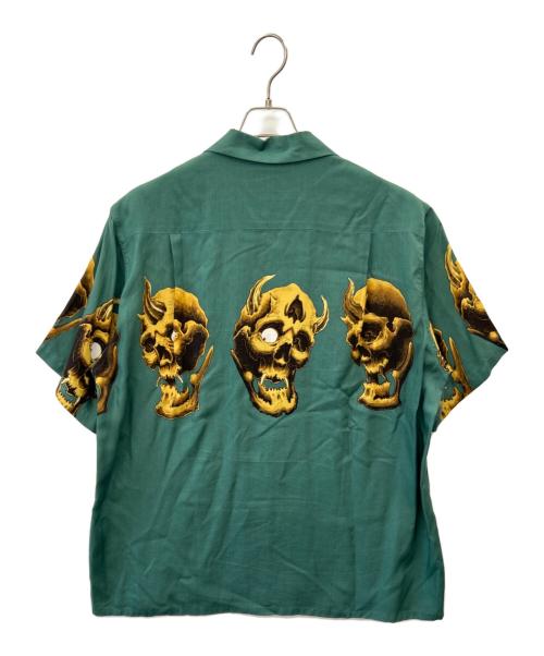 WACKO MARIA（ワコマリア）WACKO MARIA (ワコマリア) 56 TATTOO STUDIO (56 タトゥースタジオ) ハワイアンシャツ グリーン サイズ:Lの古着・服飾アイテム