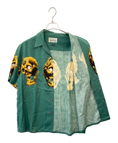 WACKO MARIA（ワコマリア）WACKO MARIA (ワコマリア) 56 TATTOO STUDIO (56 タトゥースタジオ) ハワイアンシャツ グリーン サイズ:Lの古着・服飾アイテム