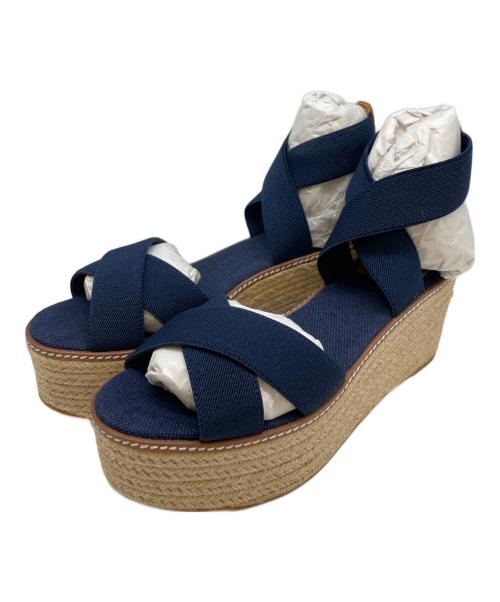 TORY BURCH（トリーバーチ）TORY BURCH (トリーバーチ) TORY BURCH　ウェッジソールサンダル ネイビー サイズ:8.5の古着・服飾アイテム